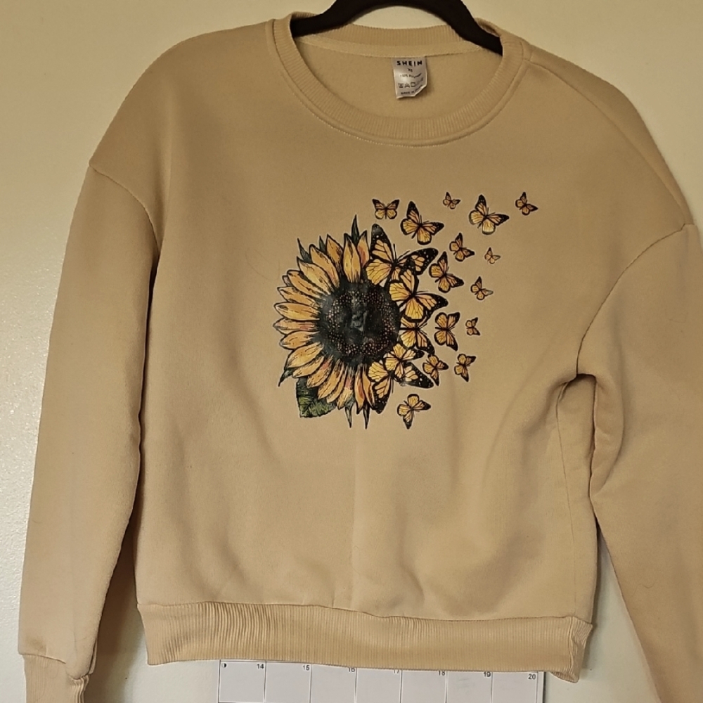 SHEIN Beige Sweatshirt In Size XS.